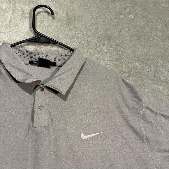 Nike Tiger Woods Collection Polo Shirt Mens 2XL Gray Golf Performance Stretch - Picture 3 of 8